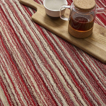 Fine Stripes Modern Stripe Hand-Woven Wool Red Rug-Origins-Rug Love - The Most Loved Rug Store